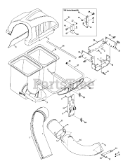 MTD 19A30002000 - MTD Twin Rear Bagger Assembly (2015)