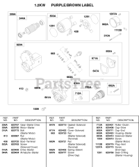Briggs & Stratton 432447-0376-E2 - Briggs & Stratton Horizontal Engine 1.2 KW Starter Motor