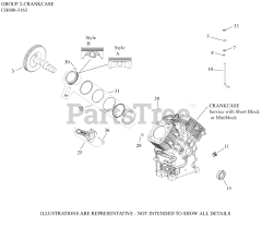 Kohler CH680-3163 - Kohler Command PRO Engine, Made for Walker Mfg., 22.5hp, 16.8kW 02 CrankCase