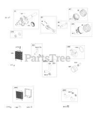 Briggs & Stratton 613275-0002-E1 - Briggs & Stratton Horizontal Engine Crankshaft, Piston/Rings/Connecting Rod, Oil Cooler