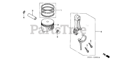 Honda GX100 KRB1/A (GCANM) - Honda Engine, Made in Japan (SN: GCANM-1300001 - GCANM-9999999) PISTON@CONNECTING ROD