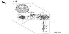 Honda GXV340 UA2 DX3 (GJAMA) - Honda Engine, Made in USA (SN: GJAMA-1000001 - GJAMA-9999999) RECOIL STARTER