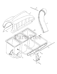 Cub Cadet 19A40005 (19A40005100) - Cub Cadet 42" Deck Boot Kit Triple Rear Bag Components