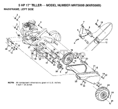 Maxim MX R500 B - Maxim Tiller MAINFRAME, LEFT