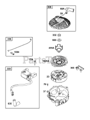 Briggs & Stratton 104M02-0169-H5 - Briggs & Stratton Vertical Engine Flywheel, Ignition, and Starter Group
