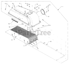 Cub Cadet 210 (190-210-100) - Cub Cadet Triple Rear Bagger att Cover Assembly