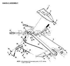 Electrolux/AYP 8932 - Electrolux/AYP Tiller HANDLE ASSEMBLY