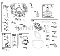 Briggs & Stratton 44U877-0023-B5 - Briggs & Stratton Vertical Engine Crankcase Cover/Sump Group