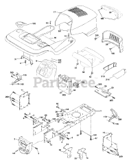 Poulan Pro DPR 22H48ST B - Poulan Pro Lawn Tractor (2001) Chassis And Enclosures