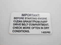 Toro E633462 Important Decal