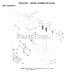 Weed Eater WE 18542 E - Weed Eater Lawn Tractor (1999) SEAT ASSEMBLY