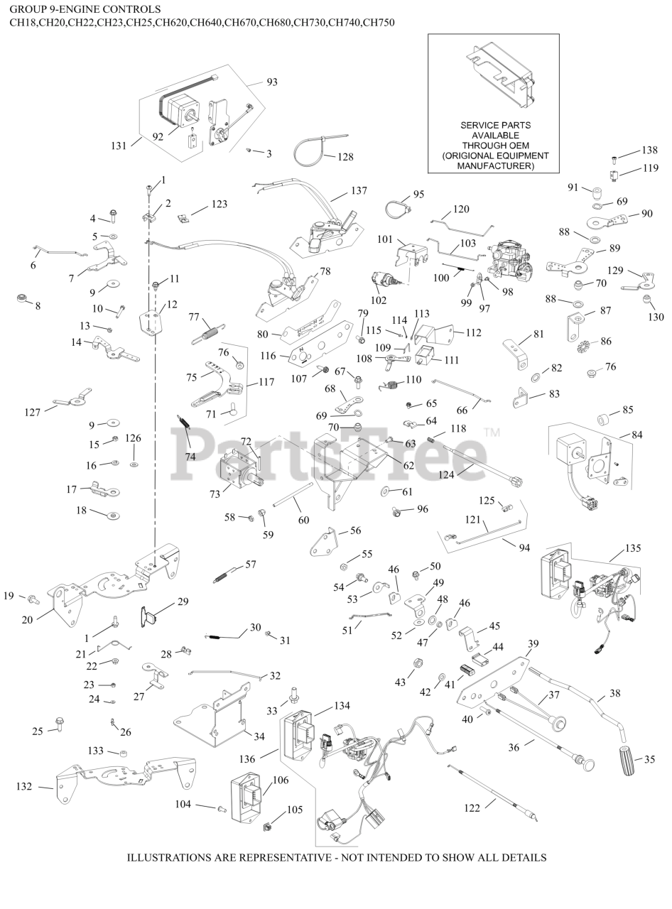 Kohler CH7400045 Kohler Command PRO Engine, Made for Exmark, 25hp