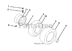 Husqvarna YTH 26V54 (960480011-00) - Husqvarna 54" Yard Tractor (2010-12) WHEELS &amp; TIRES