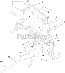 Toro 78545 - Toro 72" DFS E-Z Vac Collection System (SN: 316000001 - 316999999) (2016) Z500 Gas Series Bagger Mounting Assembly
