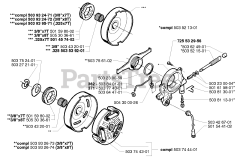 Husqvarna 371 - Husqvarna Chainsaw (1999-05) Oil Pump/Clutch