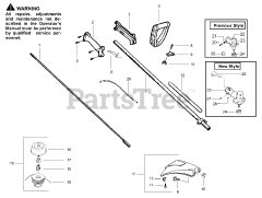 Poulan PT 17 - Poulan String Trimmer Driveshaft &amp; Cutting Head