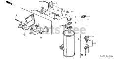 Honda GX360 K1 DD/A (GA01) - Honda Engine, Made in Japan (SN: GA01-1400001 - GA01-9999999) MUFFLER (1)