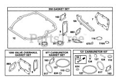 Briggs & Stratton 12E782-0688-01 - Briggs & Stratton Vertical Engine Gasket Sets
