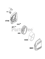 Briggs & Stratton 104M0B-0171-H1 - Briggs & Stratton Vertical Engine Air Cleaner Group