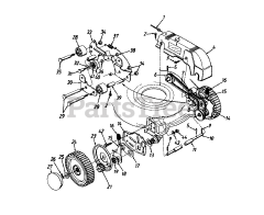 Yard Machines 12A-445B136 - Yard Machines Walk-Behind Mower (1997) (Homebase) Front Bearing, Front Wheel, and Idler Bracket Assembly