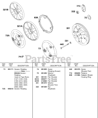 Briggs & Stratton 326437-0719-01 - Briggs & Stratton Horizontal Engine Booster Fans, Rotating Screens