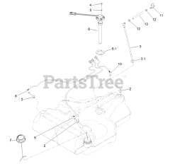 Exmark LZS801KA524 - Exmark 52" Lazer Z S-Series Zero-Turn Mower, Kawasaki FX801V (SN: 313000000 - 313999999) (2013) Fuel Tank Assembly No. 116-3979