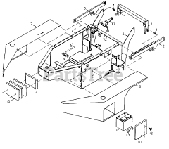 White Outdoor FR-2200 D (130-028-190) - White Outdoor Front-Mount Riding Mower (1990) Frame Assembly