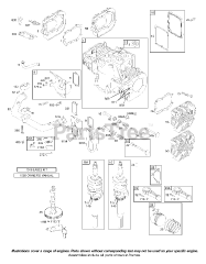 Briggs & Stratton 42D707-2280-E3 - Briggs & Stratton Vertical Engine Cams, Crankcase Cover, Crankshaft, Cylinder Head, Pistons, Valves
