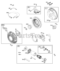 Briggs & Stratton 19L237-0004-H5 - Briggs & Stratton Horizontal Engine Flywheel, Ignition, and Starter Group