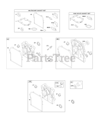 Briggs & Stratton 94302-0100-E1 - Briggs & Stratton Horizontal Engine Crankcase Cover/Sump, Gasket Set - Engine, Gasket Set - Valve