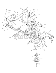 Cub Cadet i1050 (17AF9BKP009) - Cub Cadet 50" Zero-Turn Mower (2008 - 2010) Frame, Battery &amp; PTO