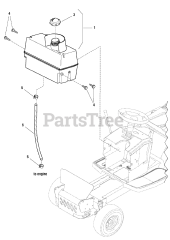 Beal EBL 125380 G (7800496) - Beal 38" Lawn Tractor, Gear Drive, 12.5hp (2009) Fuel Tank Group (7501048_7500721)