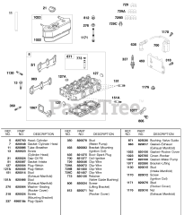 Briggs & Stratton 58E447-0411-E2 - Briggs & Stratton Horizontal Engine Cylinder Head, Rocker Cover, Ignition Coil