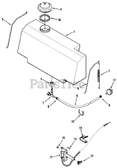 Toro B3-08B391 (108-3) - Toro Rear-Engine Riding Mower (1987) Fuel System