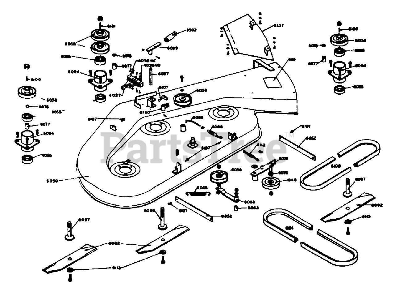 Dixon ZTR 422 - Dixon Zero-Turn Mower (1975) MOWER DECK ASSEMBLY Parts
