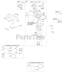 Briggs & Stratton 19G415-1169-E1 - Briggs & Stratton Horizontal Engine Carburetor, Intake, Carburetor Gasket Sets