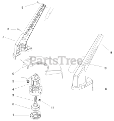 Toro 51308 - Toro 14" String Trimmer, Electric (SN: 210000001 - 210999999) (2001) Motor  Housing Assembly