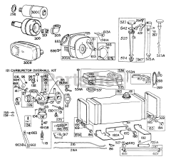 Briggs & Stratton 190702-0807-XX - Briggs & Stratton Vertical Engine Carb, Fuel Tank, A/C, Muffler