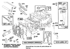 Toro 20908 BC - Toro 48cm Rear Bagging Walk-Behind Mower (SN: 049000001 - 049999999) (1994) Engine Briggs  Stratton Model 127702-0131-01