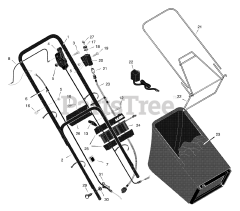 Scotts 229631x31A - Scotts 22" Walk-Behind Mower (2001) Handle &amp; Bag Assembly