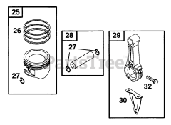 Briggs & Stratton 170402-6020-01 - Briggs & Stratton Horizontal Engine Piston Grp
