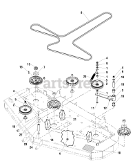 Snapper Pro S 200X (5900694) - Snapper Pro 72" Mower Deck 72" Mower Deck - Pulleys, Belt, and Idler Arm