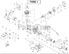 Poulan PP 125 - Poulan String Trimmer, Type 1 (2009-03)
