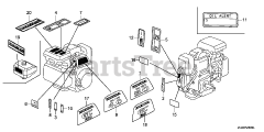 Honda GC135 QHA1 (GCAJ) - Honda Engine, Made in Japan (SN: GCAJ-1000001 - GCAJ-9999999) LABEL