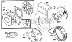 Briggs & Stratton 80232-2375-01 - Briggs & Stratton Horizontal Engine Blower Housing,Bolted Rewind