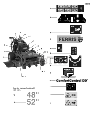 Ferris Comfort Control DD (5900689) - Ferris Comfort Control DD 52" Walk-Behind Mower, 25hp Kawasaki Decal Group - Brand &amp; Safety - Export