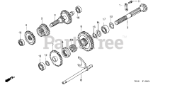 Honda H5518 NA2/D (TZAC) - Honda Multi-Purpose Tractor, Made in Japan (SN: TZAC-3500001 - TZAC-3599999) 2WD LOWER COUNTERSHAFT