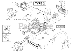 Poulan Pro PP 221 LE - Poulan Pro Chainsaw, Type 2