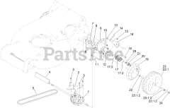 Toro 22283 - Toro 53cm Heavy-Duty Recycler Walk-Behind Mower (SN: 400000000 - 415299999) Transmission and Rear Wheel Assembly