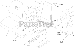 Toro 74271 (Z 550) - Toro 52" Z Master Zero-Turn Mower, Side-Discharge Deck (SN: 280000001 - 280999999) (2008) Seat and Bracket Assembly No. 110-0446